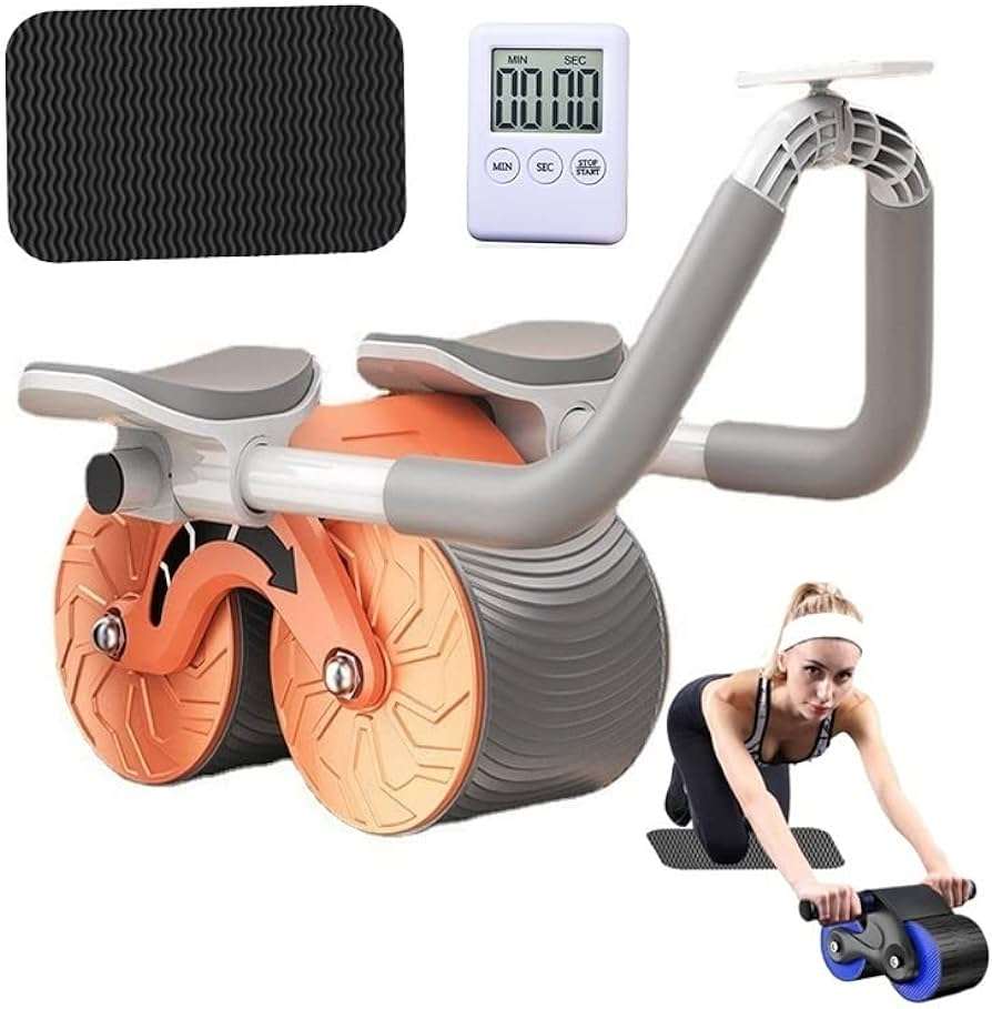 🏋🏼♀️ RODILLO ABDOMINAL CON REPOSA CODOS, CRONÓMETRO Y PORTA CELULAR
