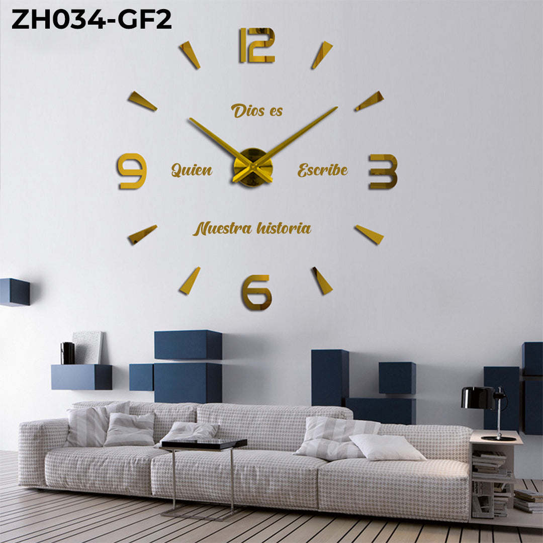 🕛 RELOJ ADHESIVO PARA PARED 3D CON FRASE INSPIRADORA 🪶