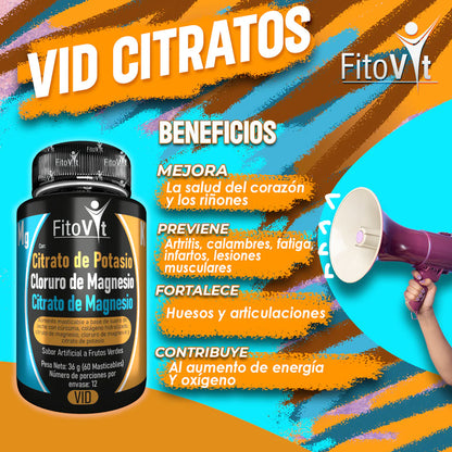 Citrato de Magnesio + Potasio x60 masticables | Vitalidad y Bienestar en Cada Dosis 🎁 50% DSCNTO