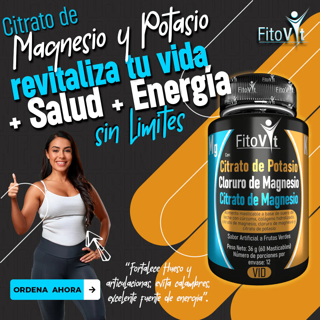 Citrato de Magnesio + Potasio x60 masticables | Vitalidad y Bienestar en Cada Dosis 🎁 50% DSCNTO