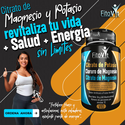 Citrato de Magnesio + Potasio x60 masticables | Vitalidad y Bienestar en Cada Dosis 🎁 50% DSCNTO