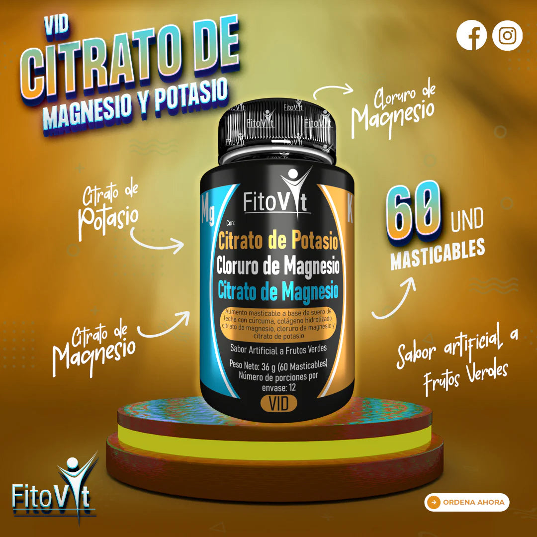 Citrato de Magnesio + Potasio x60 masticables | Vitalidad y Bienestar en Cada Dosis 🎁 50% DSCNTO