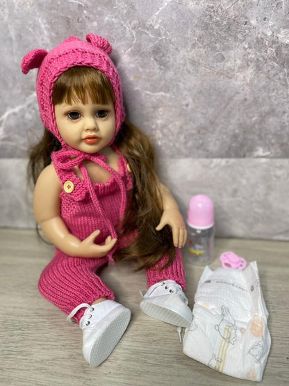 🪆 MUÑECA REALISTA DE SILICONA DE TACTO SUAVE DE 55 CM 🥰