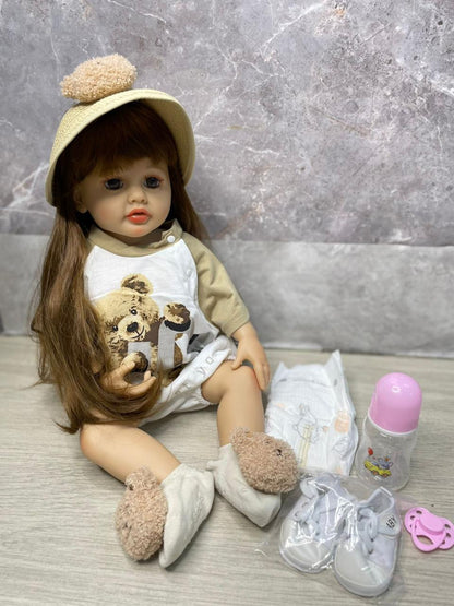 🪆 MUÑECA REALISTA DE SILICONA DE TACTO SUAVE DE 55 CM 🥰