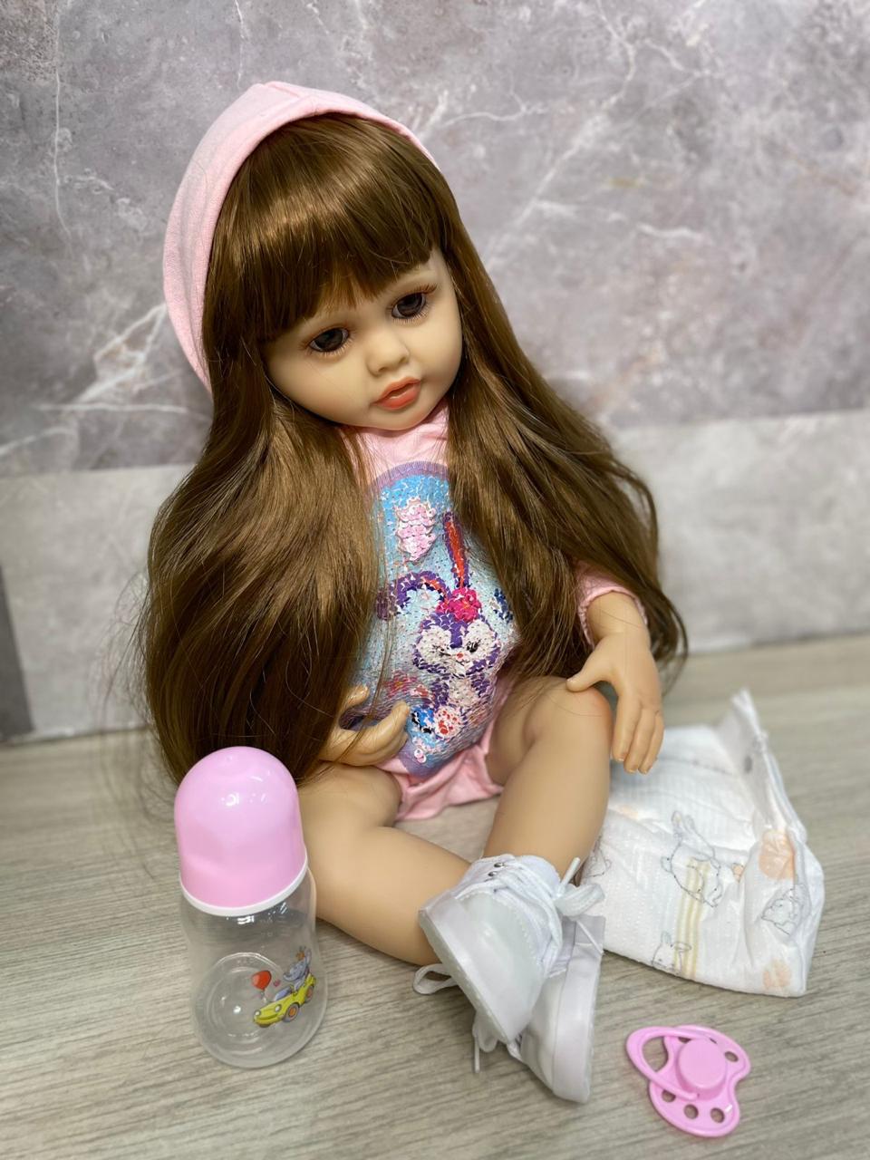 🪆 MUÑECA REALISTA DE SILICONA DE TACTO SUAVE DE 55 CM 🥰